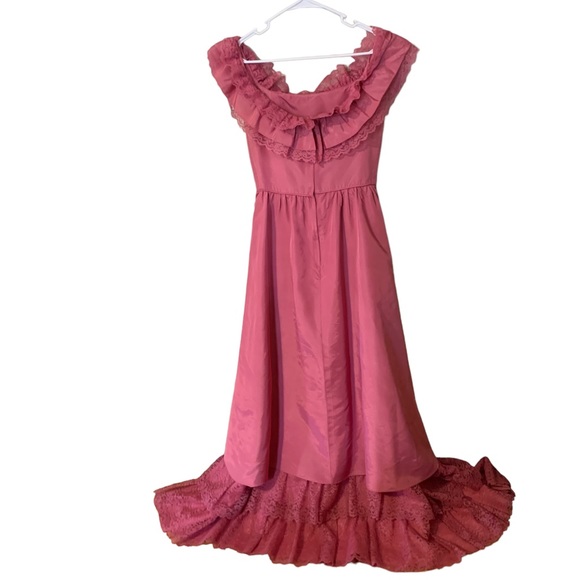 70’s Vintage Pink Women’s Prom Dress Size 9/10 - Picture 2 of 15